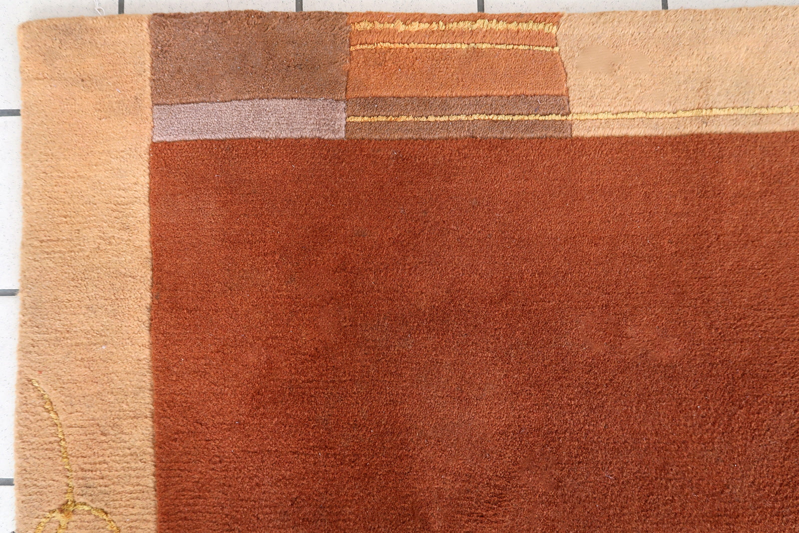 Handmade vintage Tibetan Khaden rug 1970s