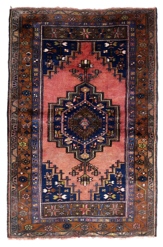 Handmade vintage Afghan Baluch rug 1940s