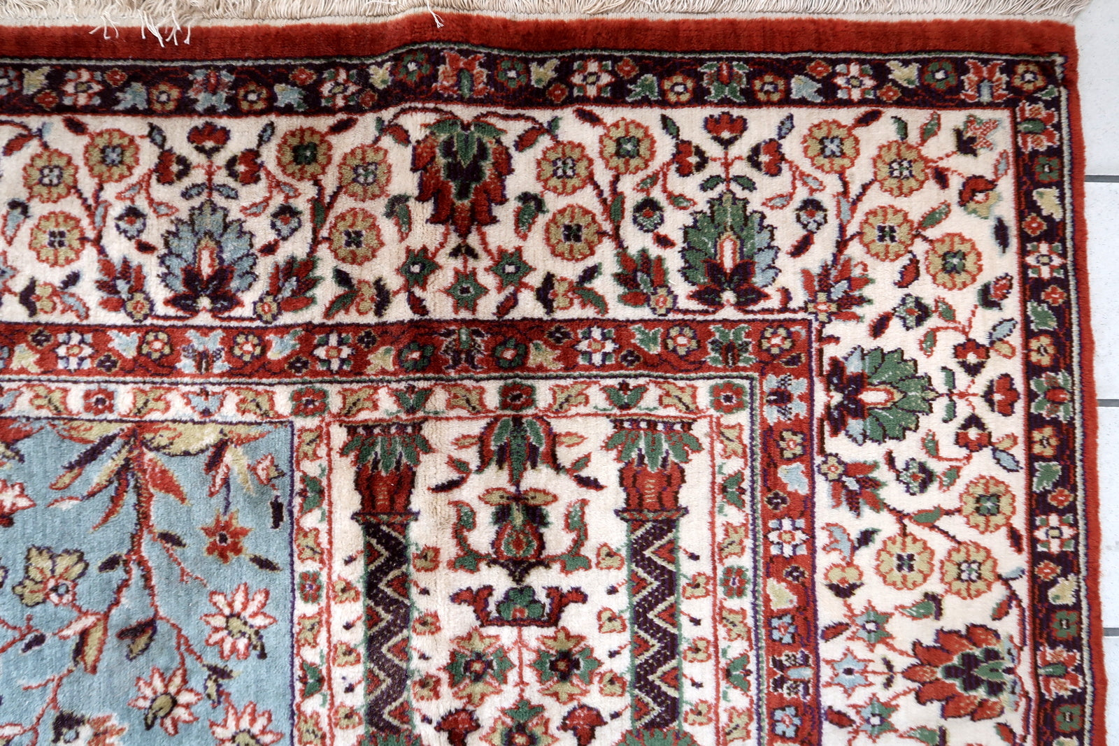 Vintage Persian Qum style rug 1970s