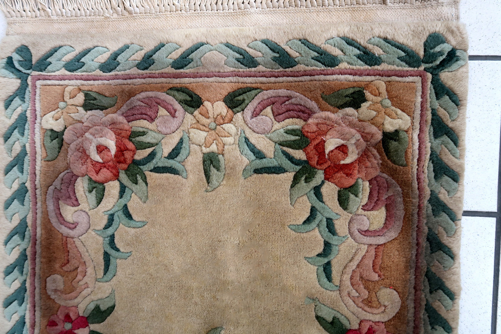 Hand made vintage Art Deco Chinese rug 1960s