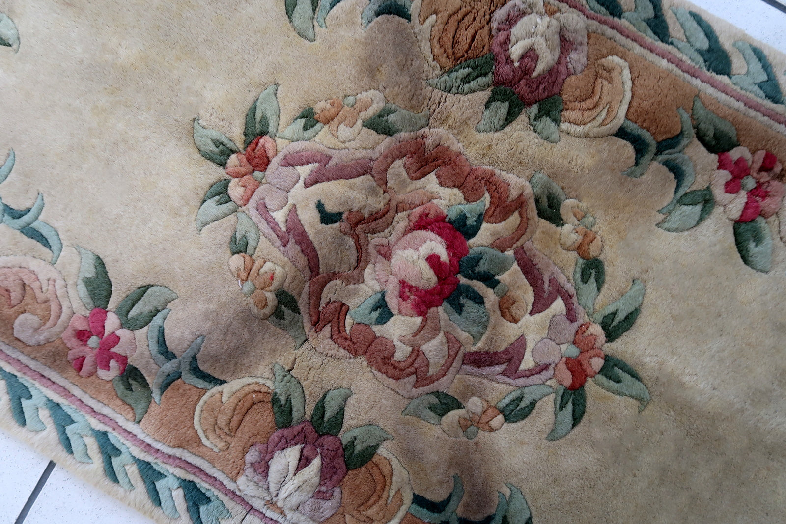 Hand made vintage Art Deco Chinese rug 1960s