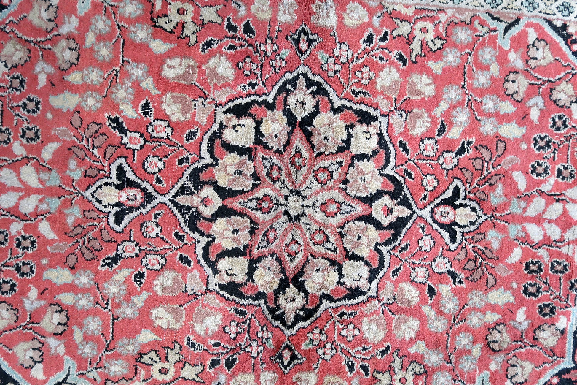 Hand made vintage Persian Tabriz Kashmir rug 1960s