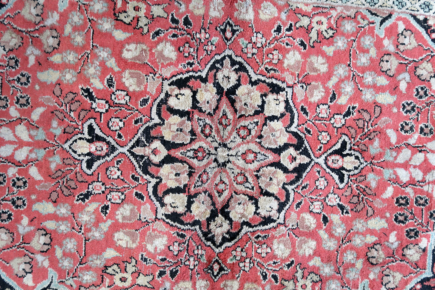 Hand made vintage Persian Tabriz Kashmir rug 1960s