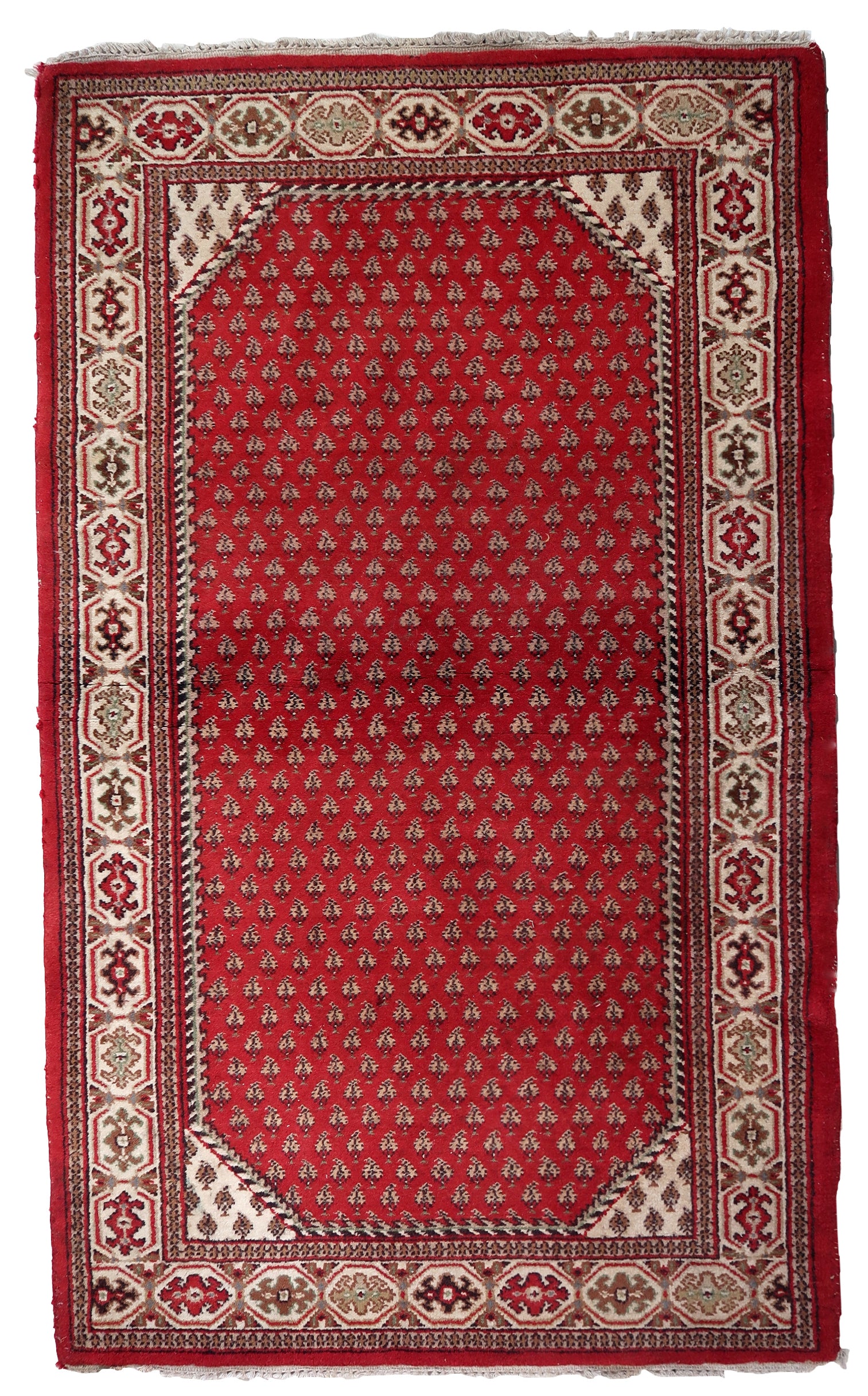 Handmade vintage Indian Seraband rug 1970s