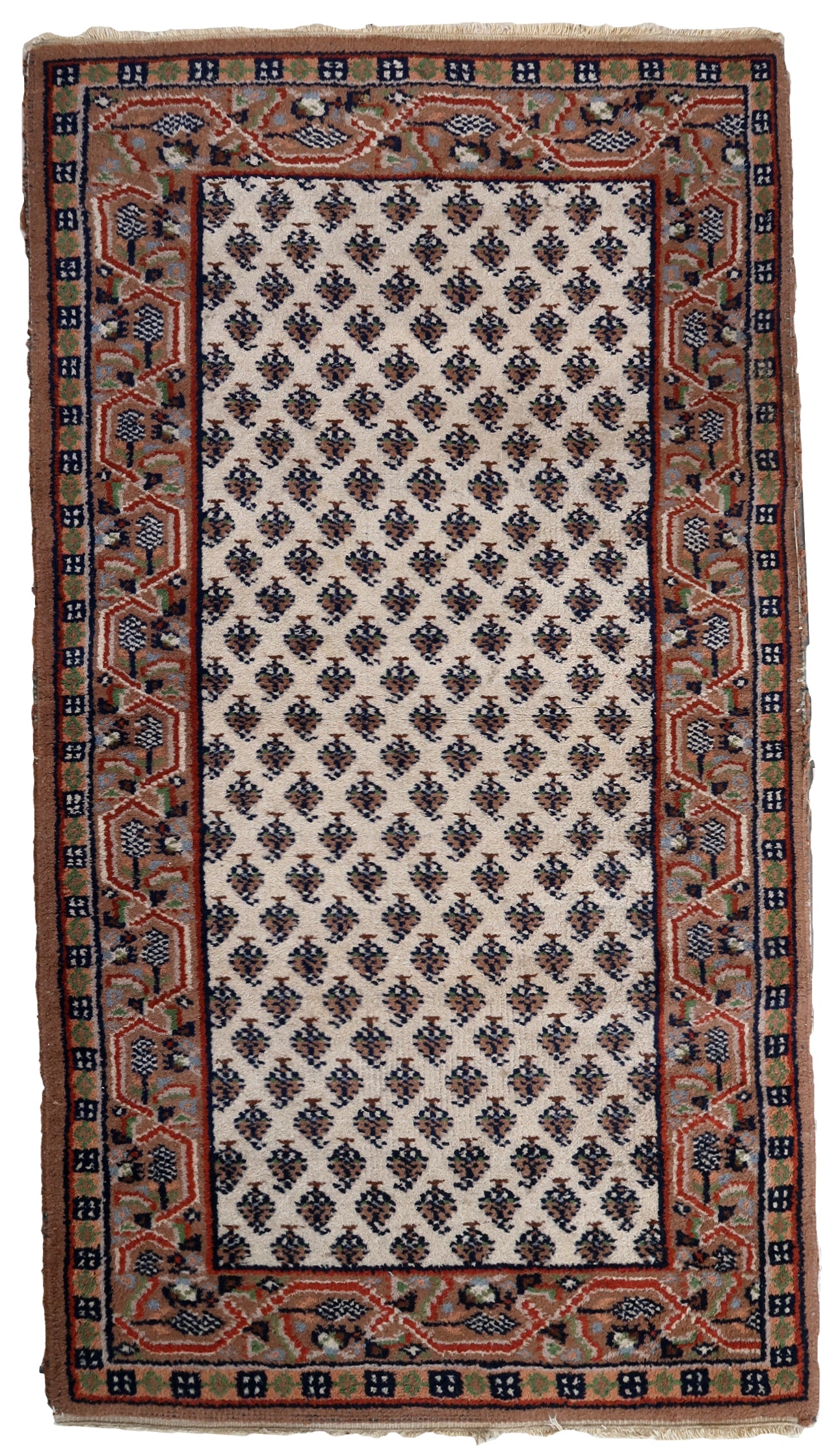 Handmade vintage Indian Seraband rug 1970s