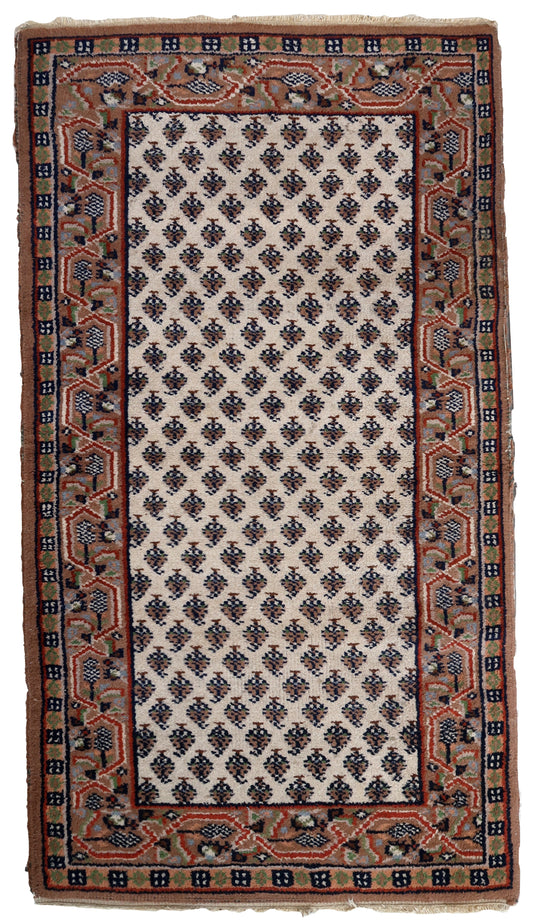 Handmade vintage Indian Seraband rug 1970s