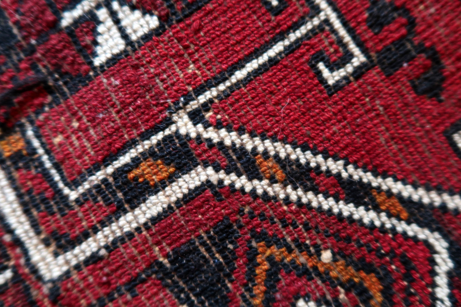 Handmade vintage Turkmen Beshir Torba rug in bright red color. The rug is from the end of 20th century in original good condition.
