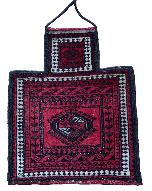 Handmade vintage Afghan Baluch salt bag 1970s