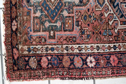 Handmade vintage Persian Karajeh rug 1970s