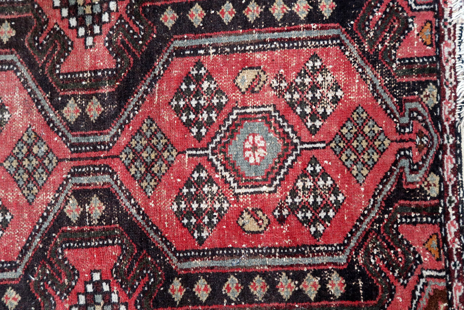 Handmade vintage Persian Hamadan rug 1950s