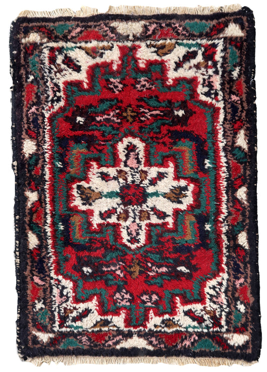 Handmade vintage Persian Hamadan mat 1970s