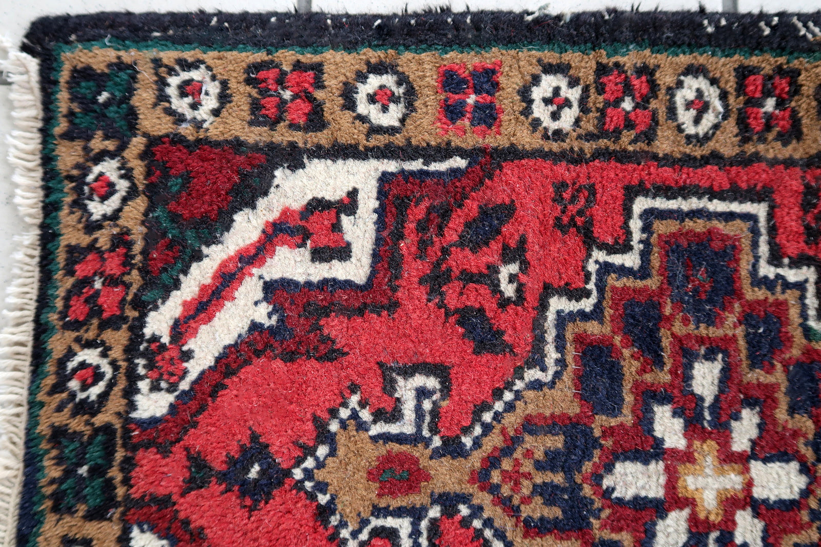 Handmade vintage Persian Hamadan mat 1970s