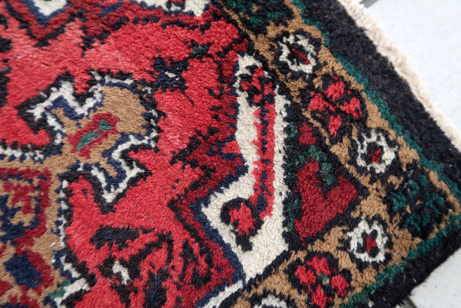 Handmade vintage Persian Hamadan mat 1970s