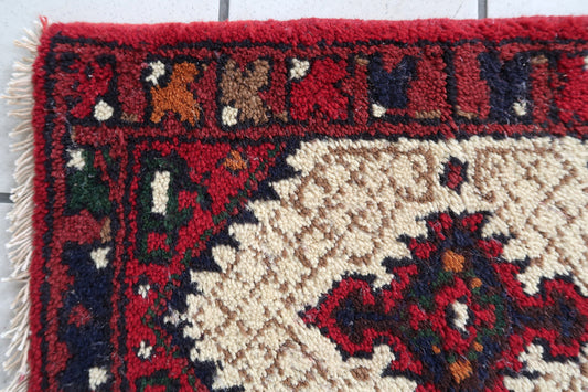 Handmade vintage Persian Hamadan mat 1970s