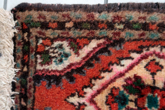 Handmade vintage Persian Hamadan mat 1970s