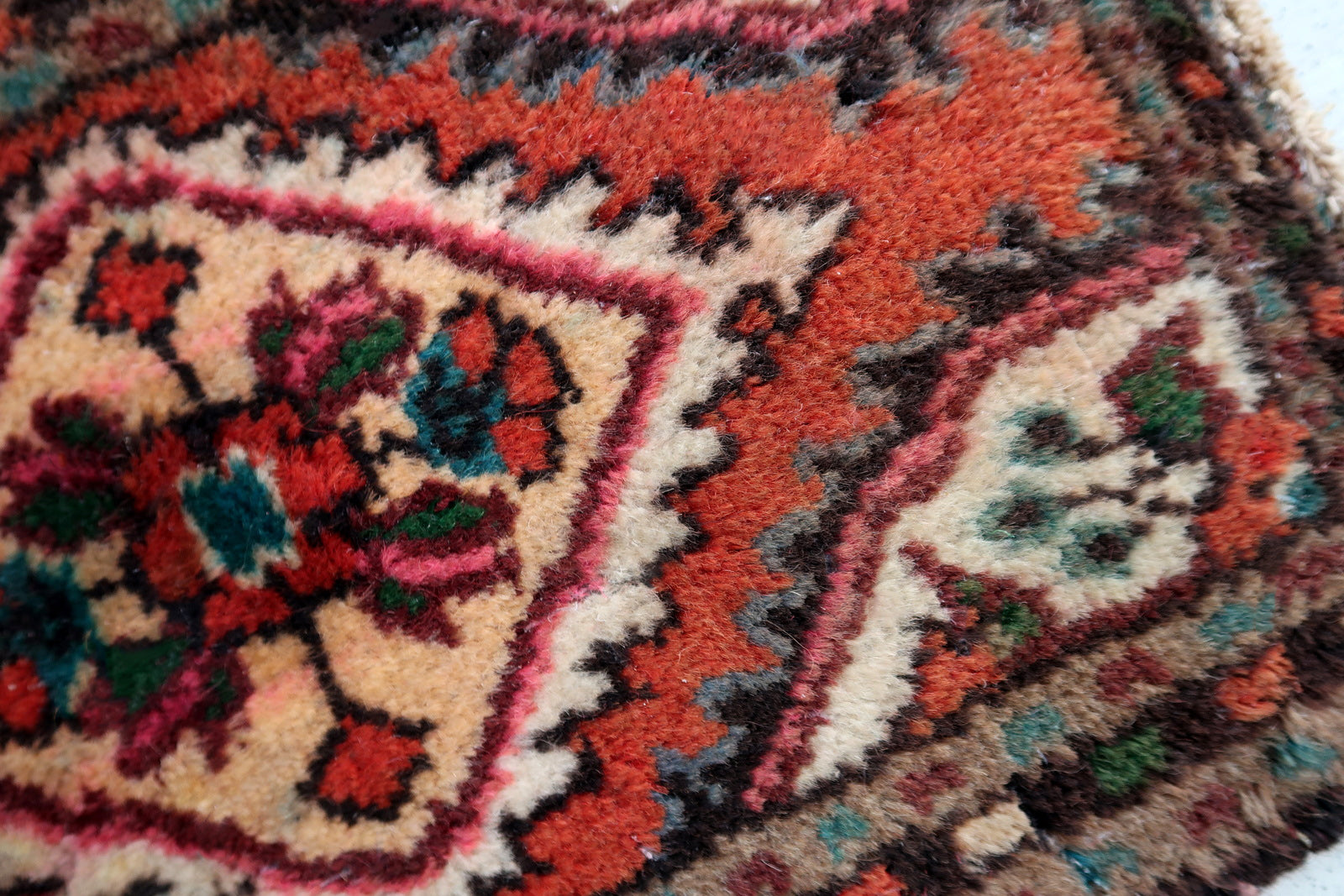 Handmade vintage Persian Hamadan mat 1970s