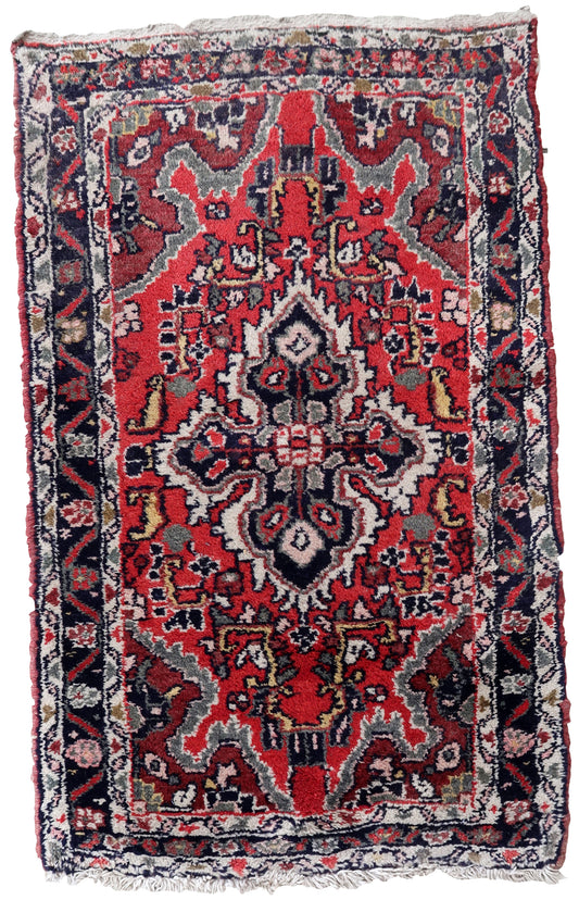 Handmade vintage Persian Hamadan mat 1970s