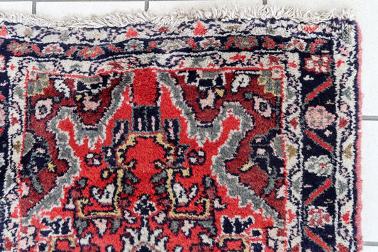 Handmade vintage Persian Hamadan mat 1970s