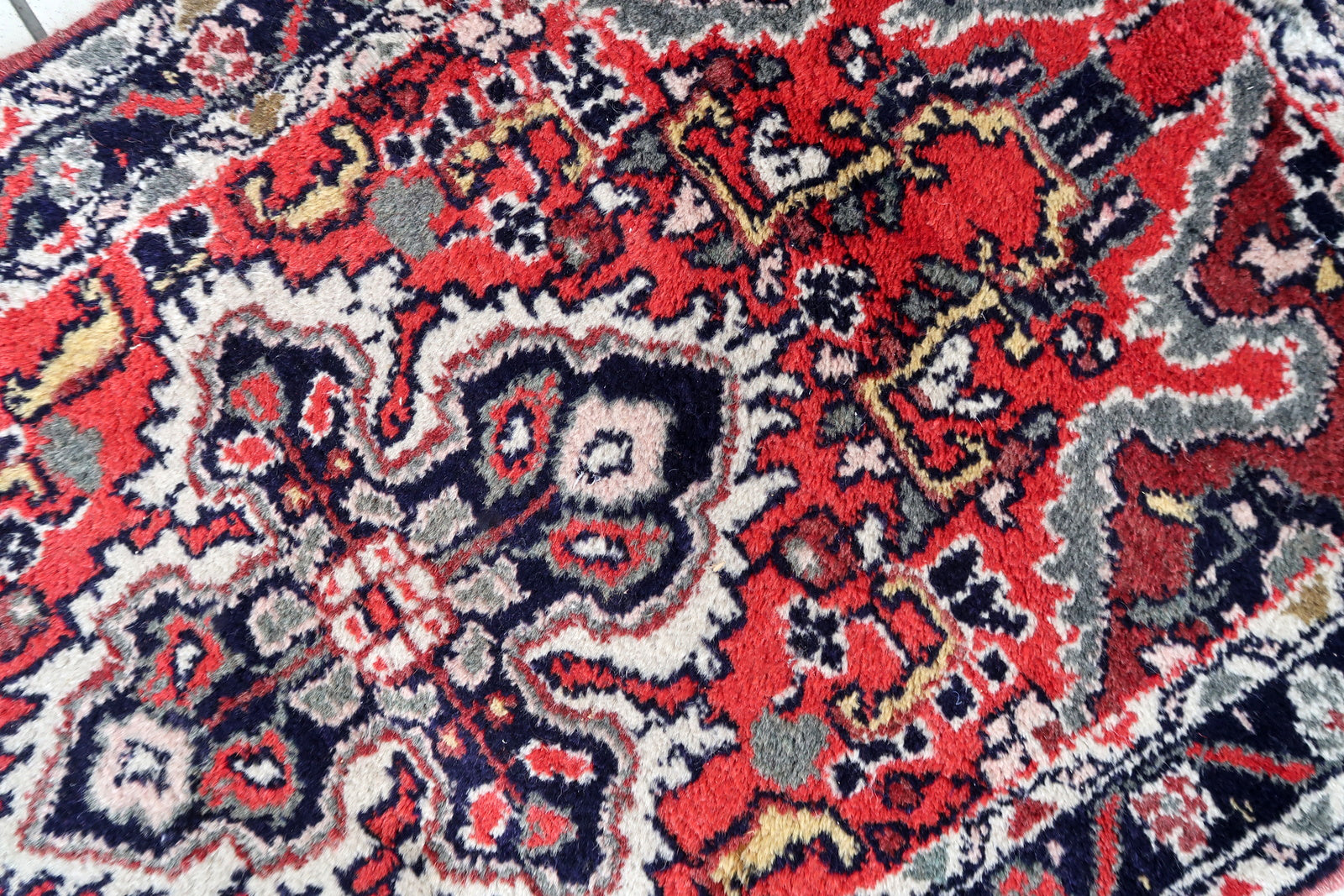 Handmade vintage Persian Hamadan mat 1970s