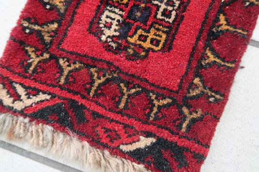 Handmade vintage Afghan Ersari mat 1970s