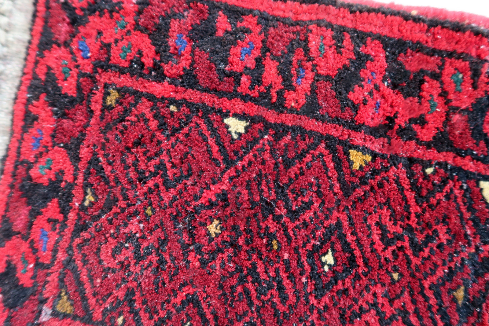 Handmade vintage Afghan Ersari mat 1970s