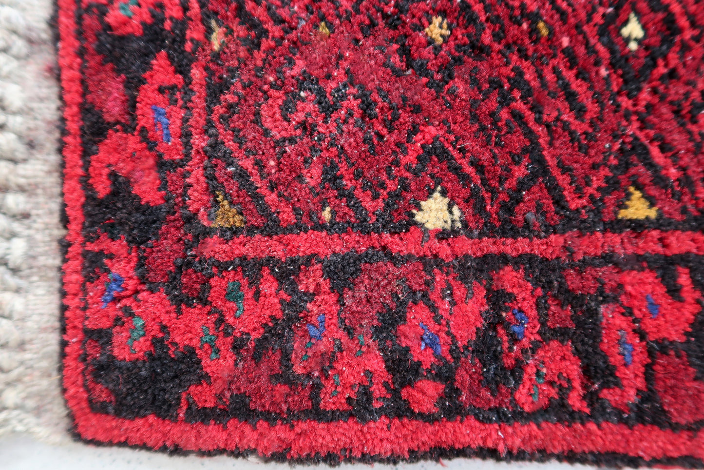 Handmade vintage Afghan Ersari mat 1970s