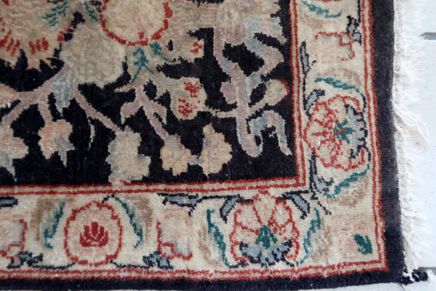 Handmade vintage Persian Tabriz rug 1970s