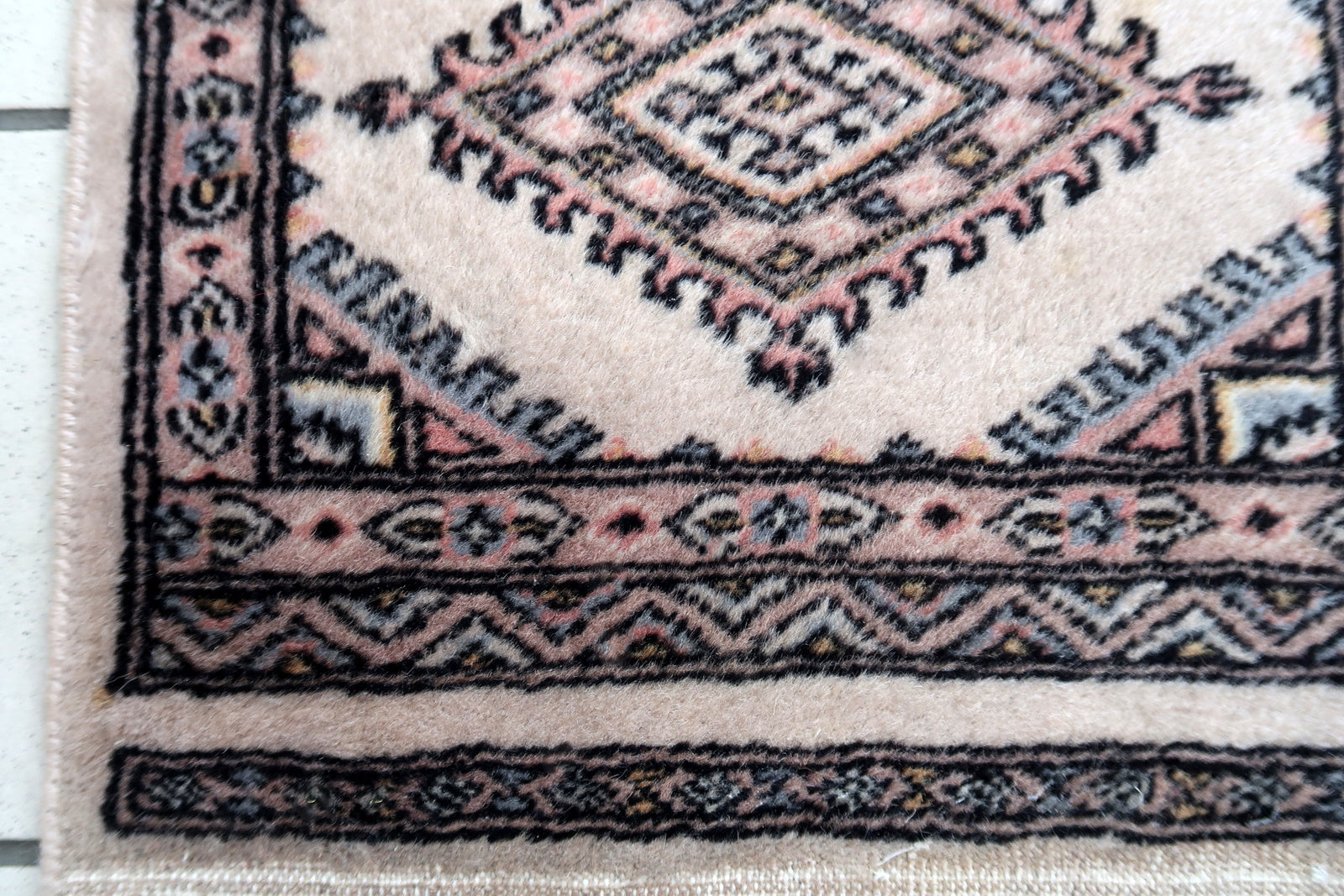 Handmade vintage Uzbek Bukhara mat 1970s