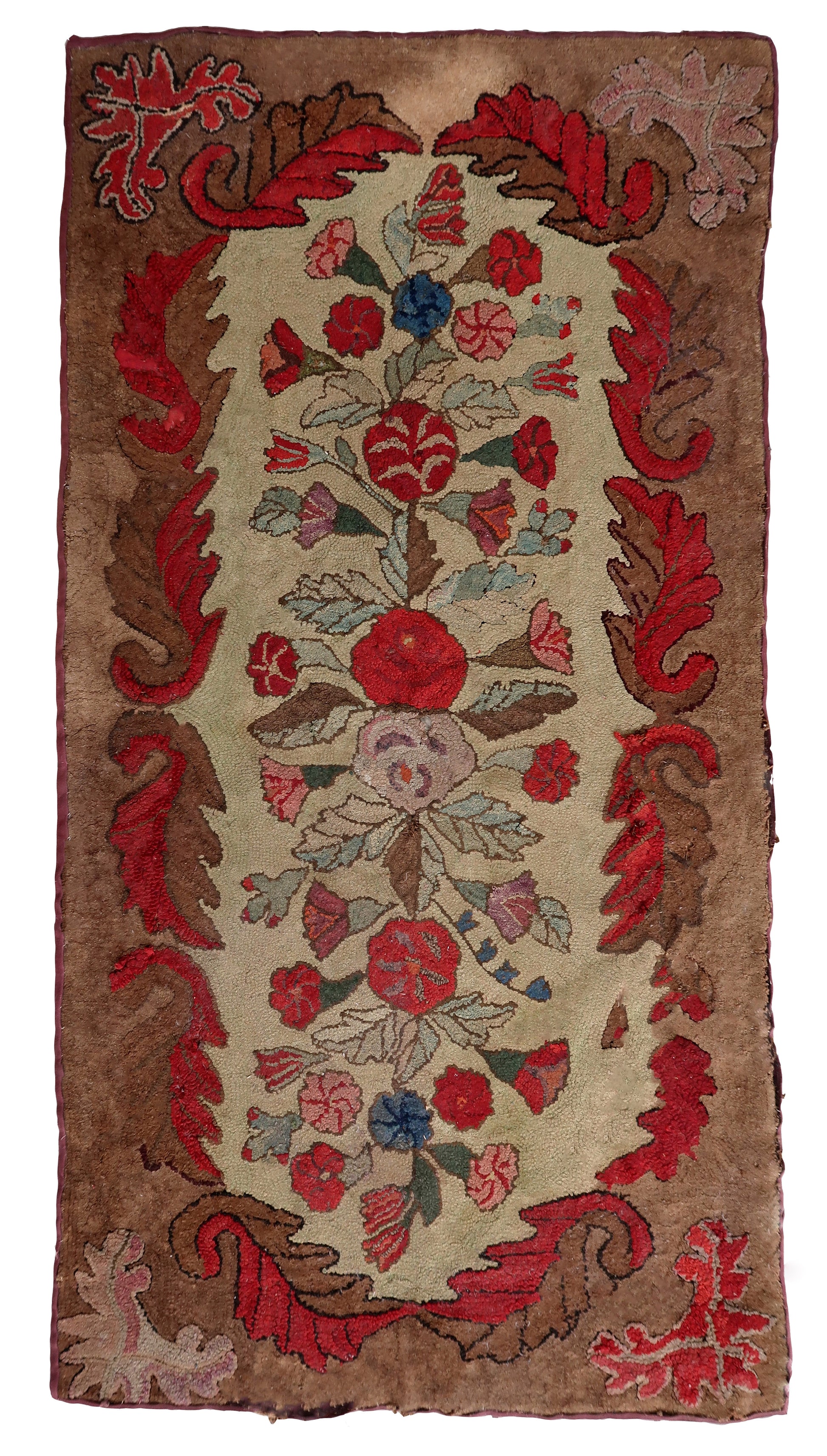 Handmade antique American Hooked rug 1880s