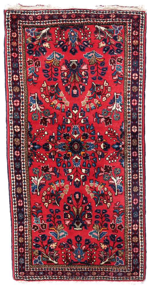 Handmade vintage Persian Sarouk rug 1970s