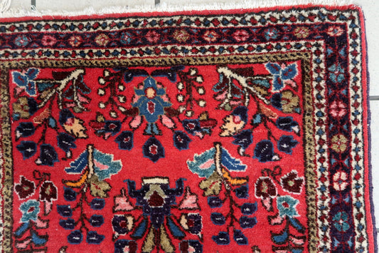 Handmade vintage Persian Sarouk rug 1970s
