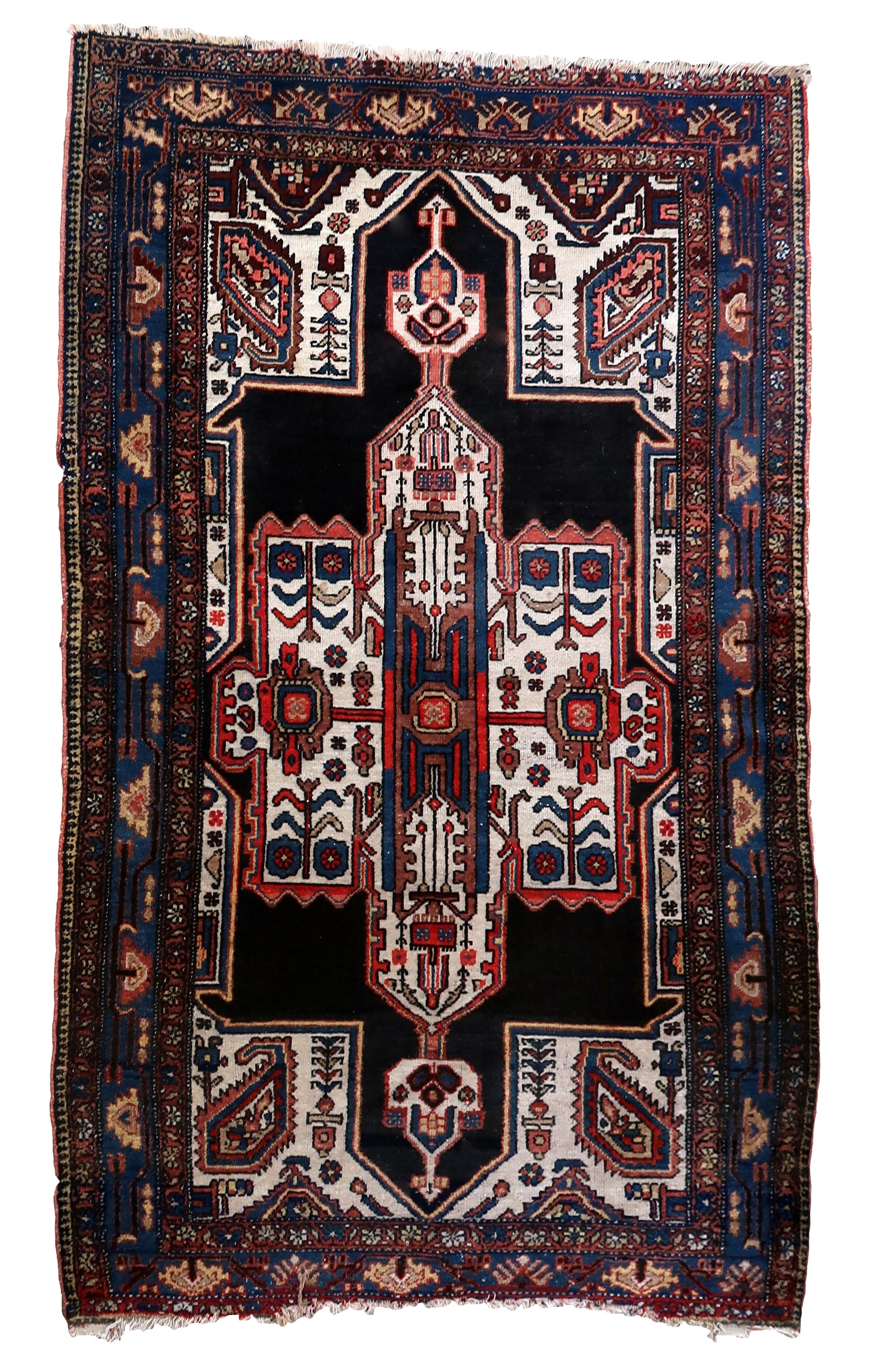 Handmade antique Persian Malayer rug 1920s
