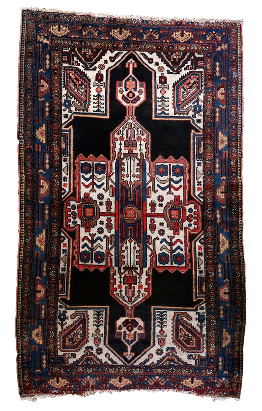 Handmade antique Persian Malayer rug 1920s