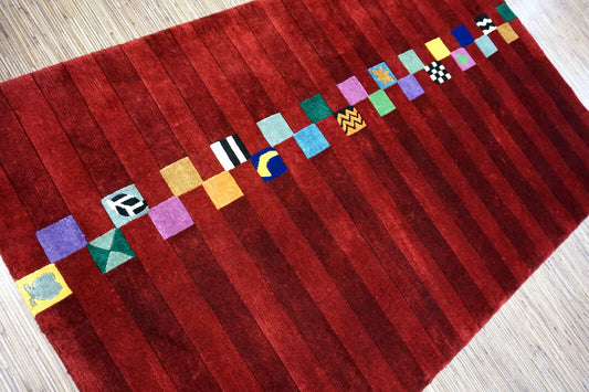 Handmade vintage Persian Gabbeh rug 1970s