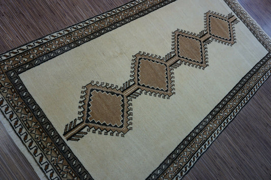 Handmade vintage Persian Gabbeh rug 1970s