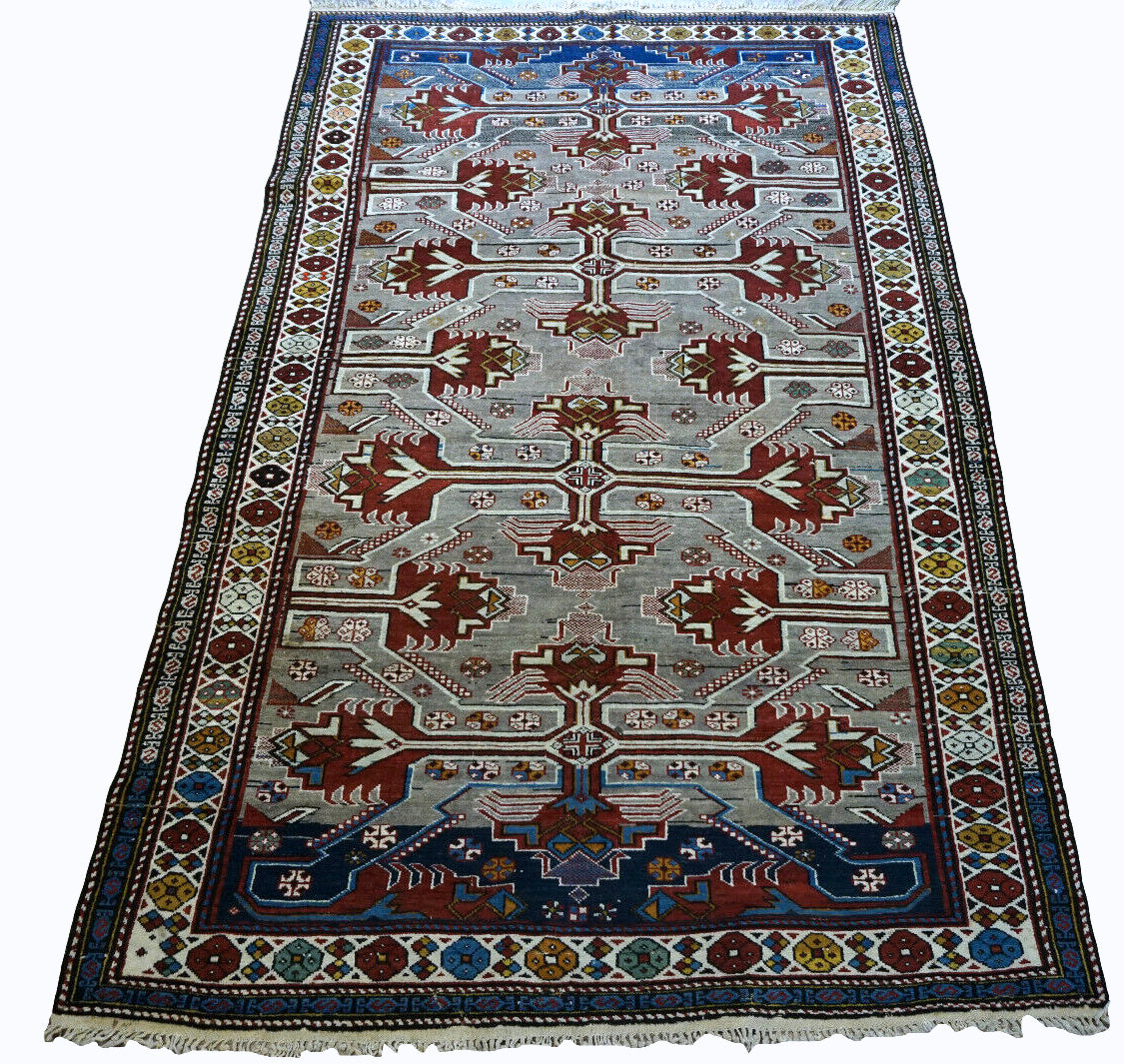 Handmade vintage Caucasian Shirvan rug 1950s