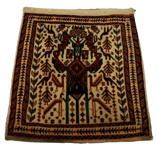 Handmade vintage Persian Afshar salt bag 1970s