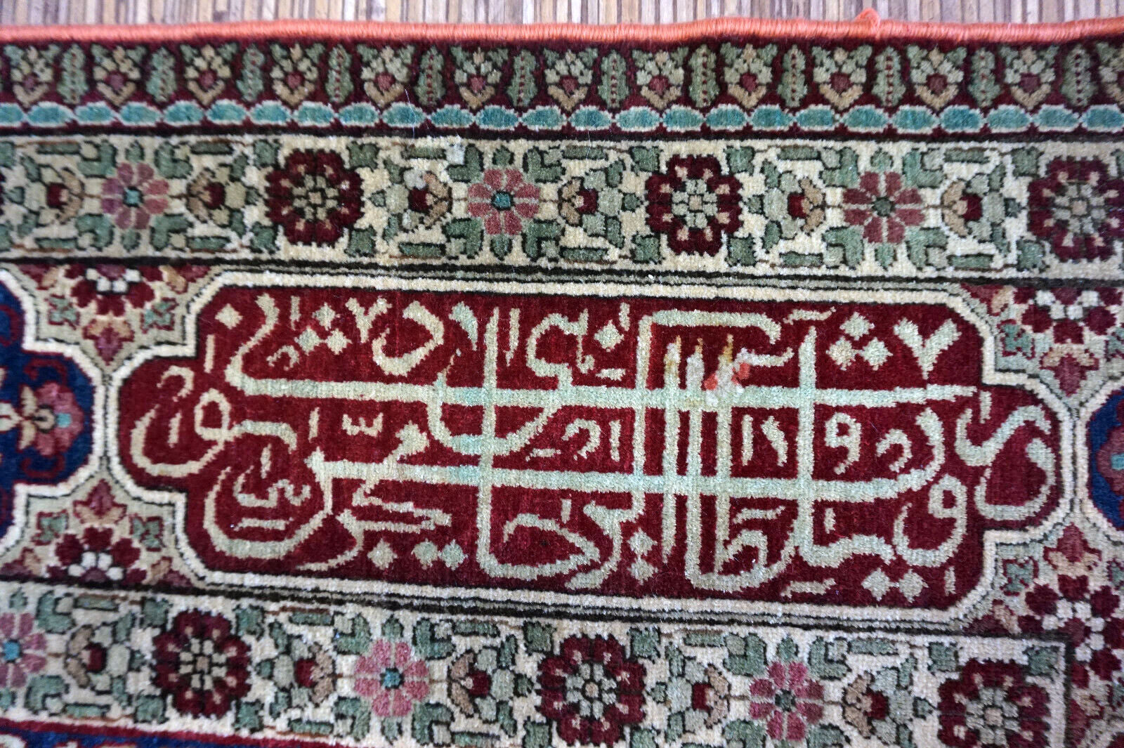 Handmade antique Persian Kerman Lavar rug with pictorial dsign. The rug is from the begining of 20th century in original good condition.