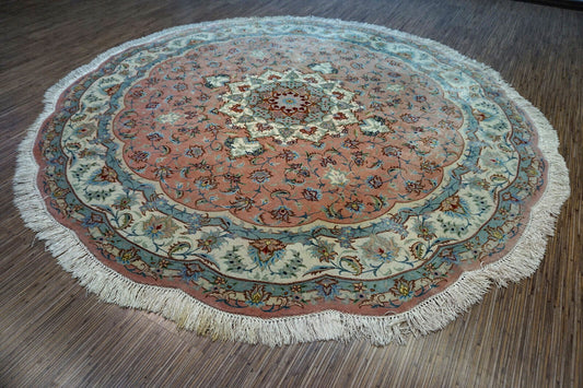 Floral Design Wool and Silk Rug