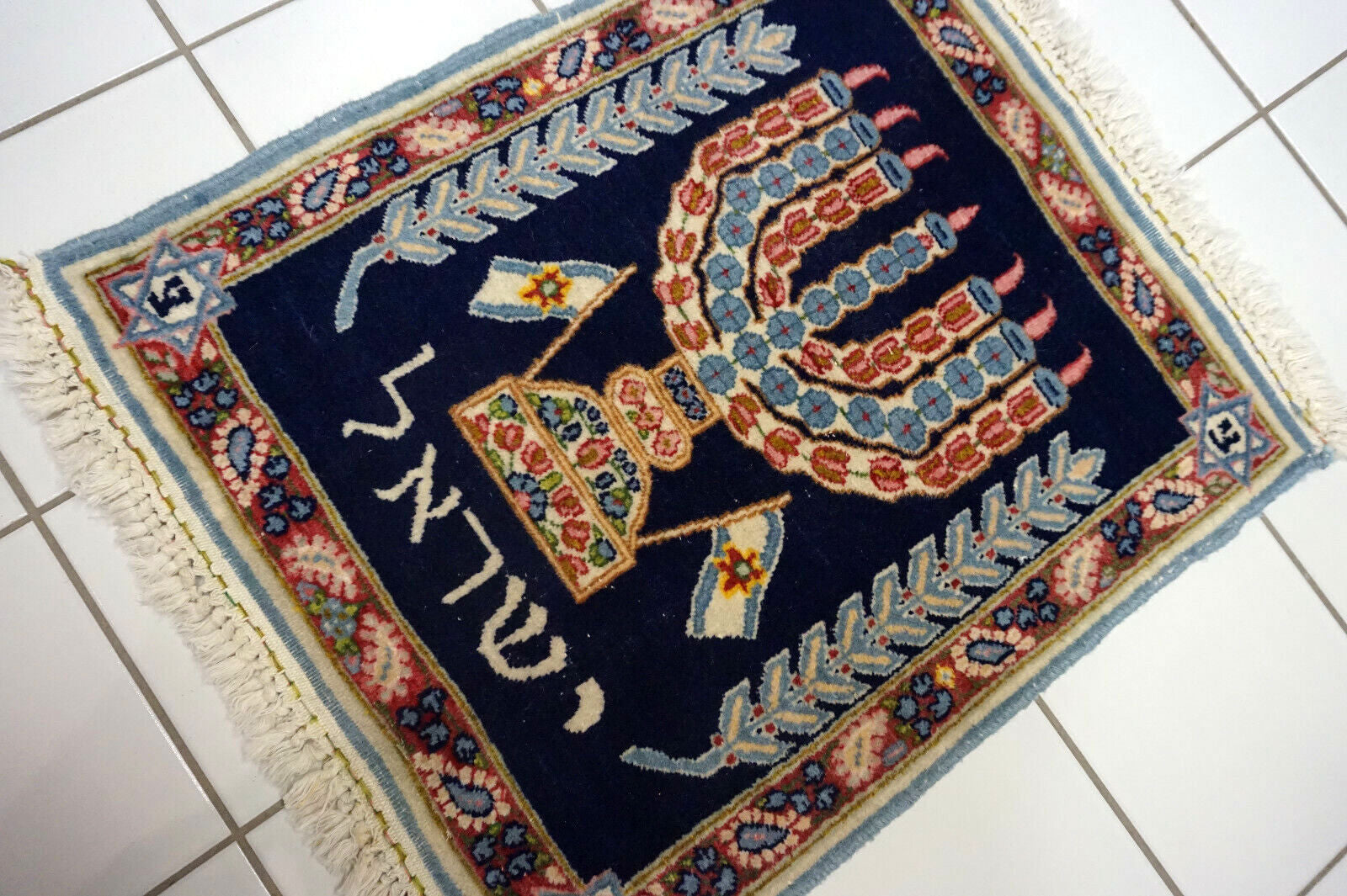 High-Resolution Image of Small Persian Kerman Carpet.