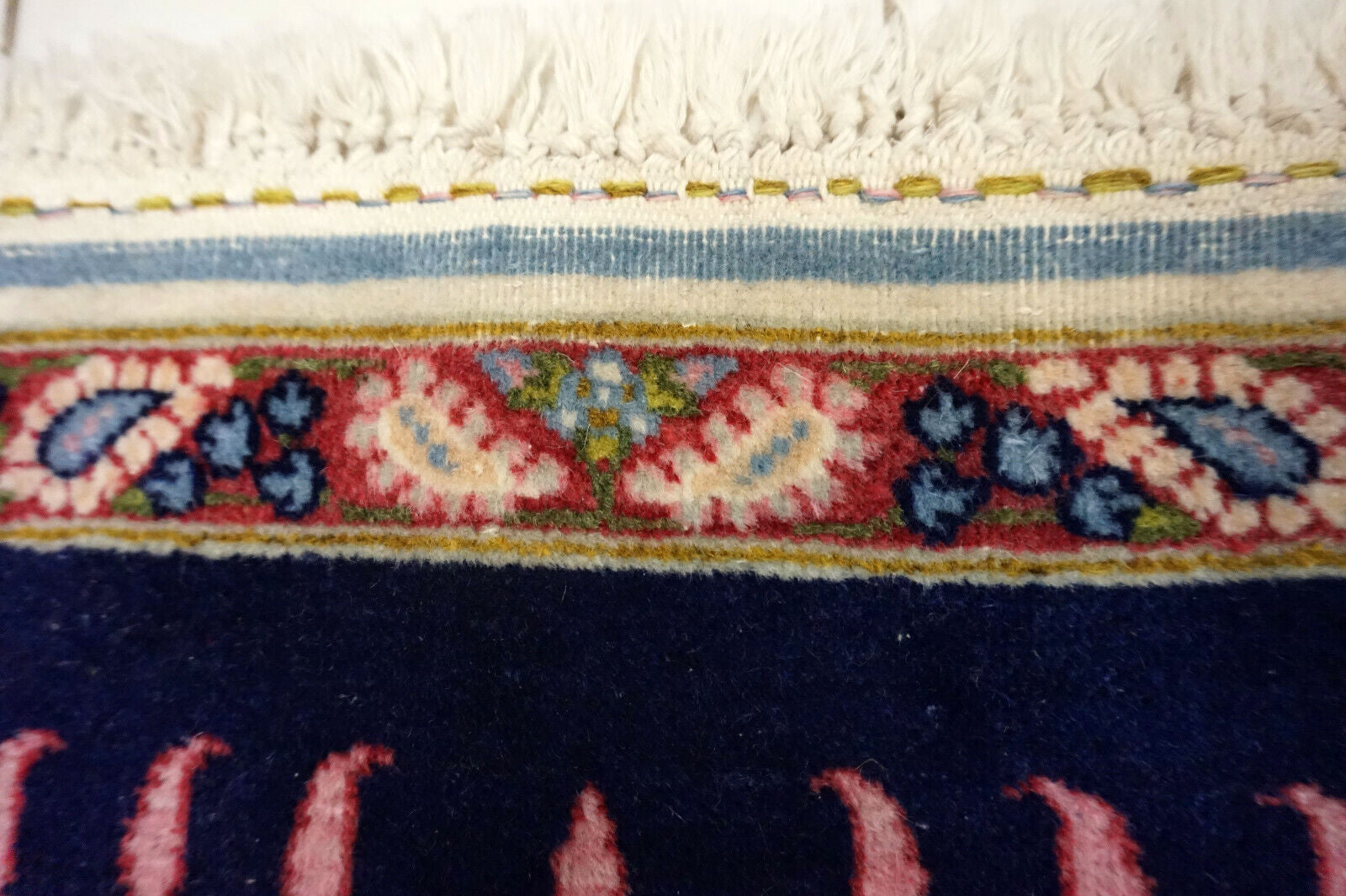 Detailed View of Rug's Edges and Fringes