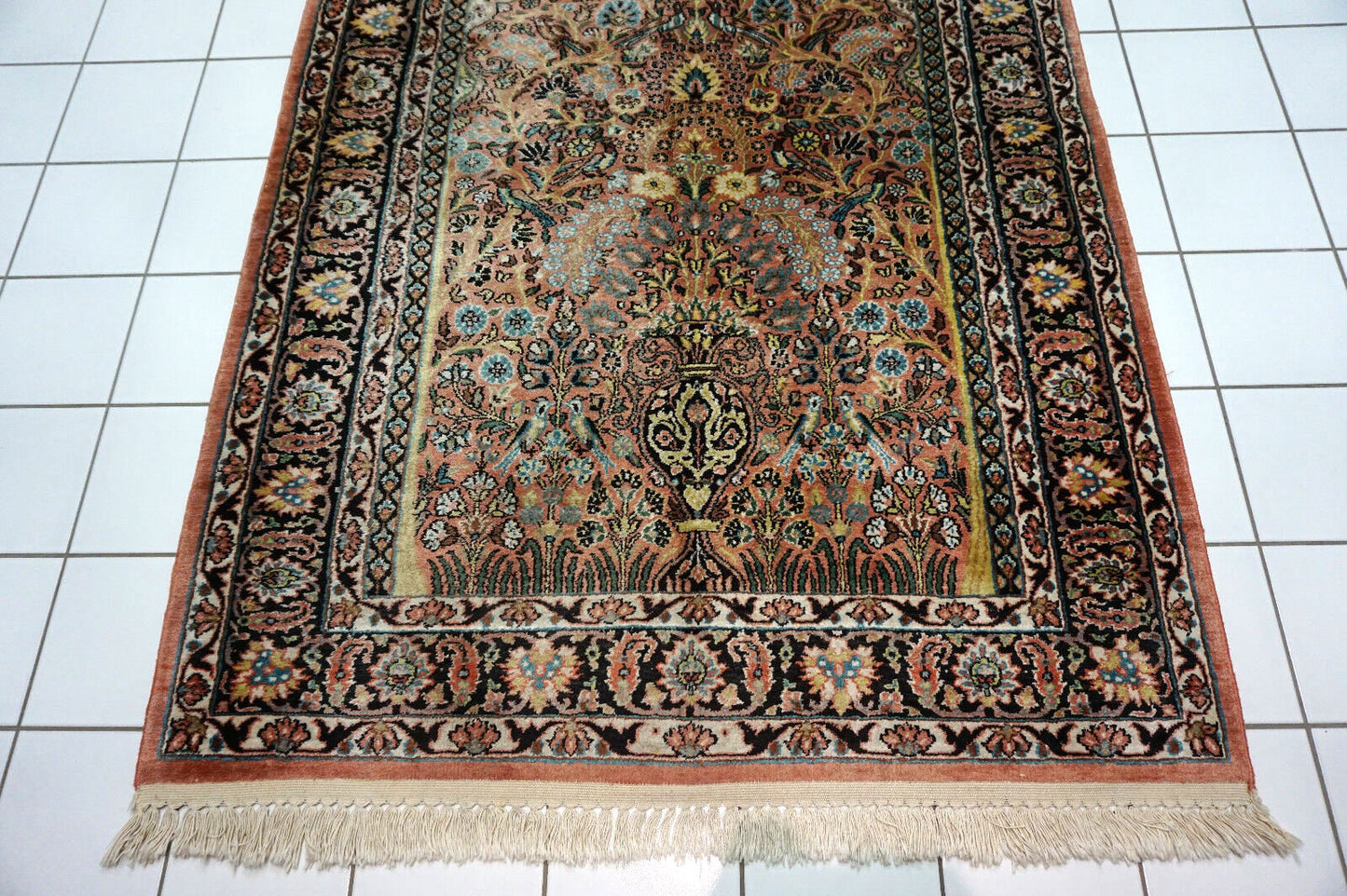 Authentic Handwoven Kashmiri Rug with Collectible Value