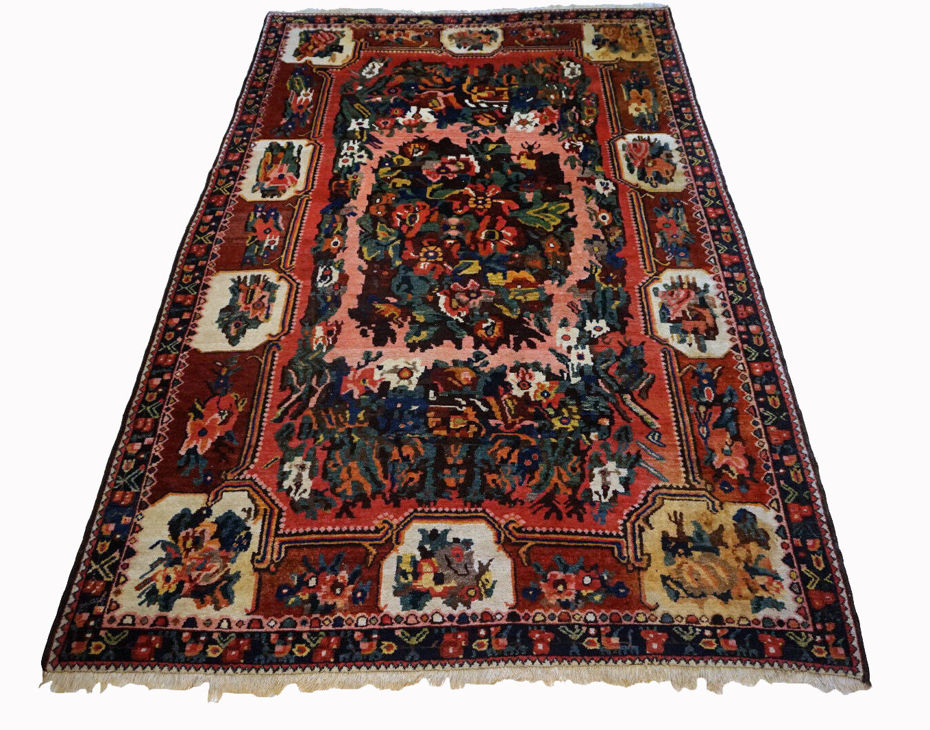 Vintage Handmade Persian Bakhtiari Rug