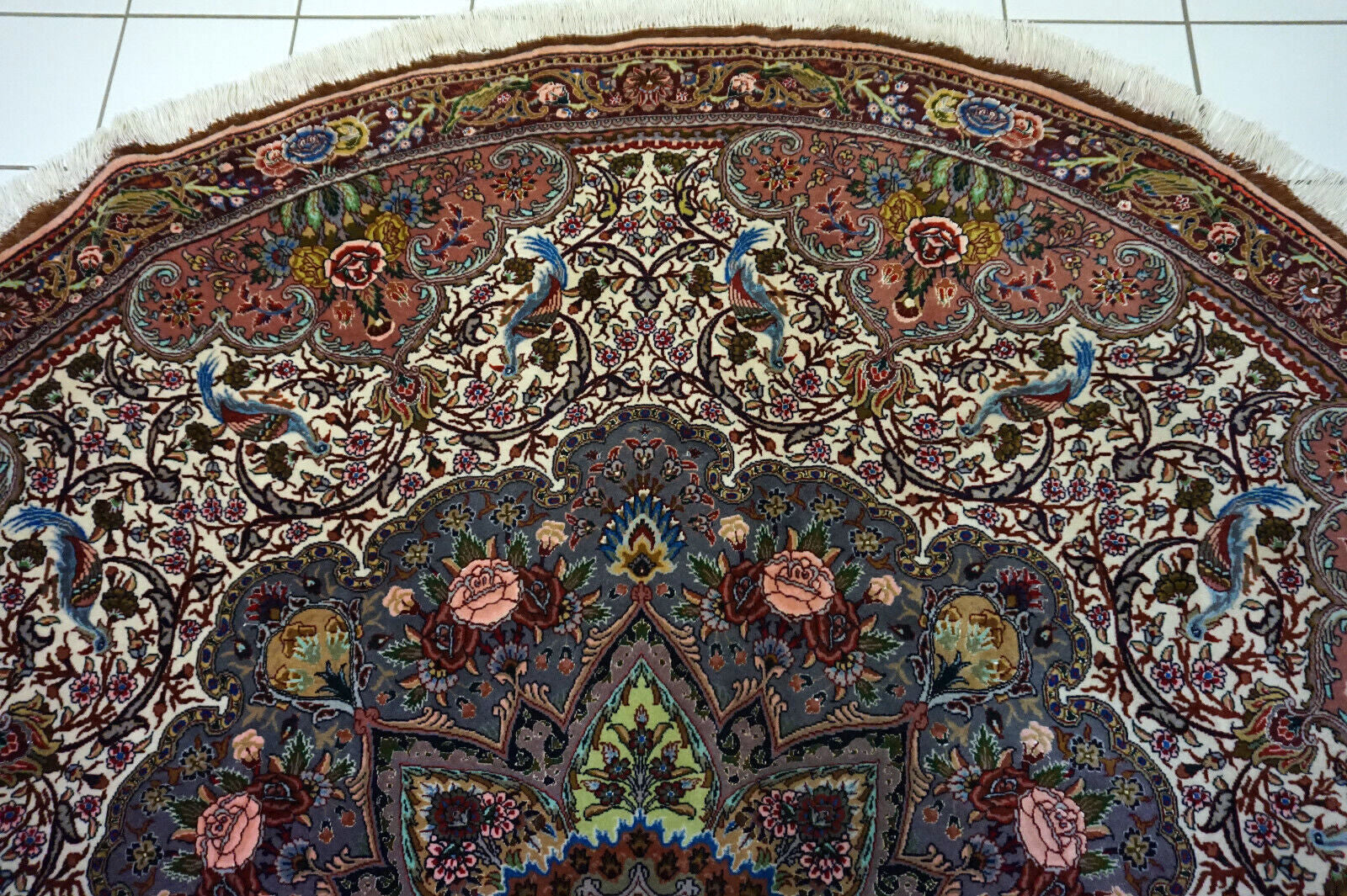 Close-up of vintage Persian rug pattern