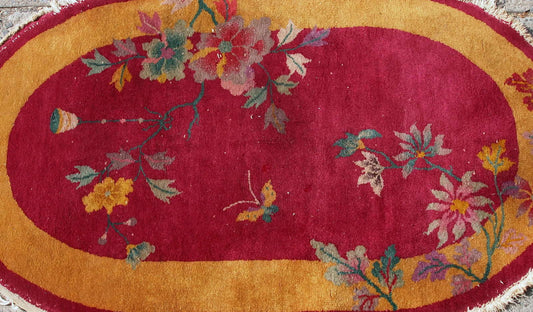 Handmade antique Art Deco Chinese rug 1920s
