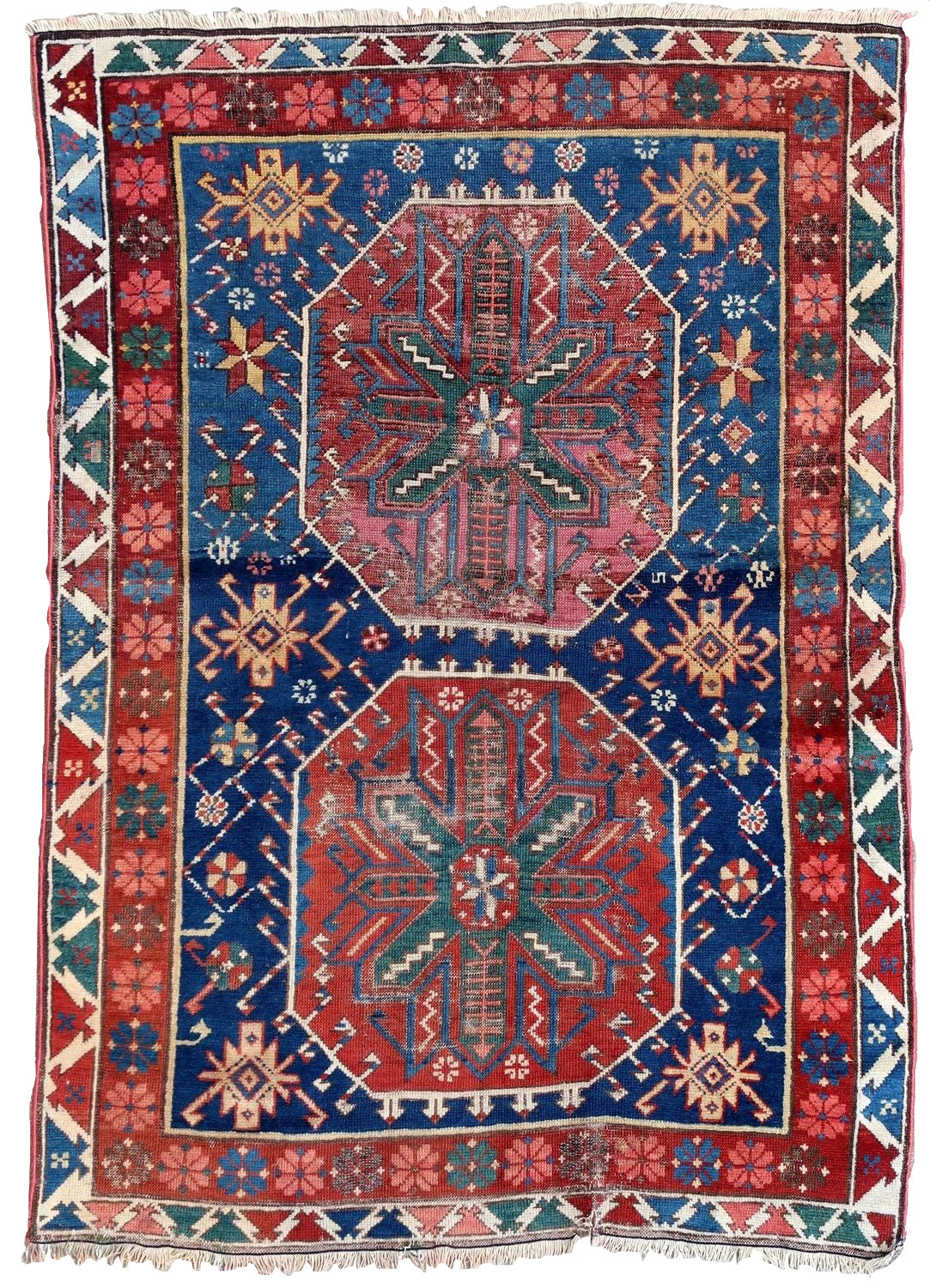 Handmade antique Caucasian Shirvan rug 1870s