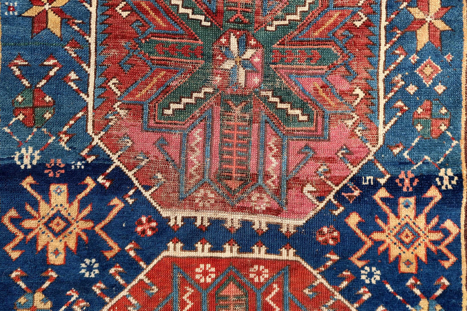 Handmade antique Caucasian Shirvan rug 1870s