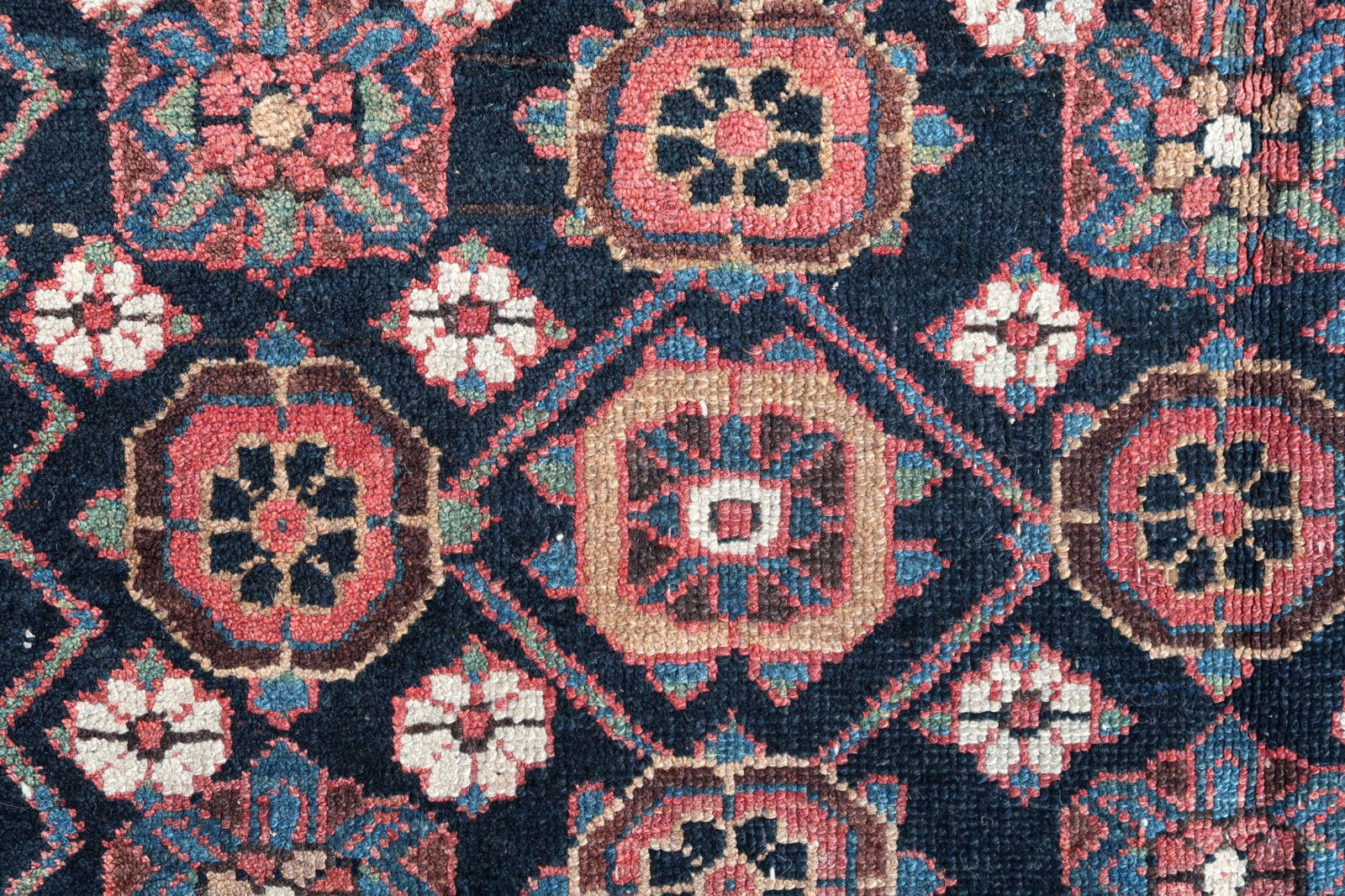 Handmade antique Persian Hamadan rug 1910s
