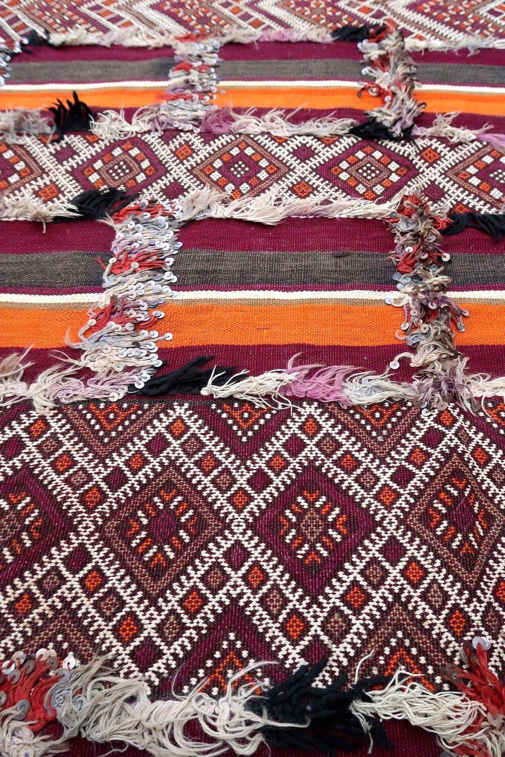 Handmade vintage Moroccan Berber kilim in colorful shades. The rug is from the middle of 20th century in original good condition.