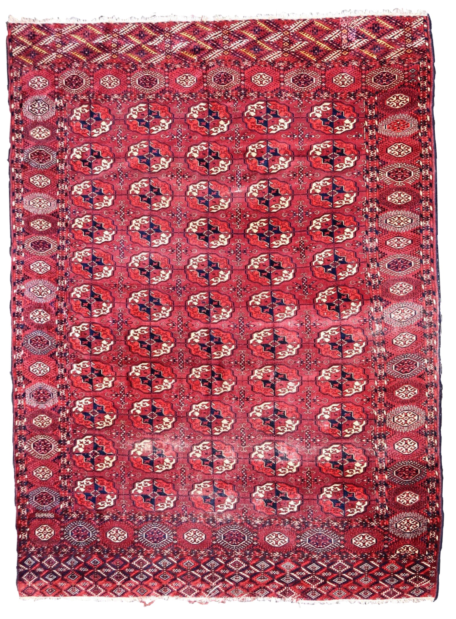 Handmade antique Turkmen Tekke rug 1870s